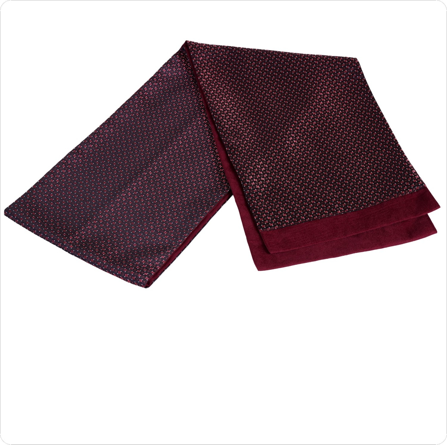 Эксклюзивный шарф Exve красного цвета с красным квадратным узором из шерсти с двух сторон.