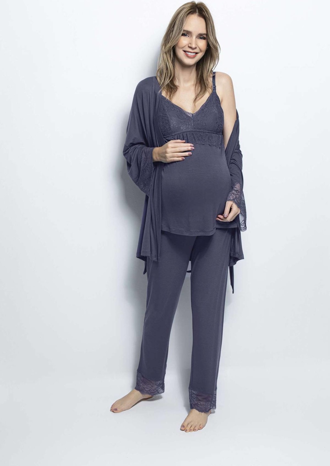 Пижамный комплект Monamise 18432 для беременных после родов - Темно-синий