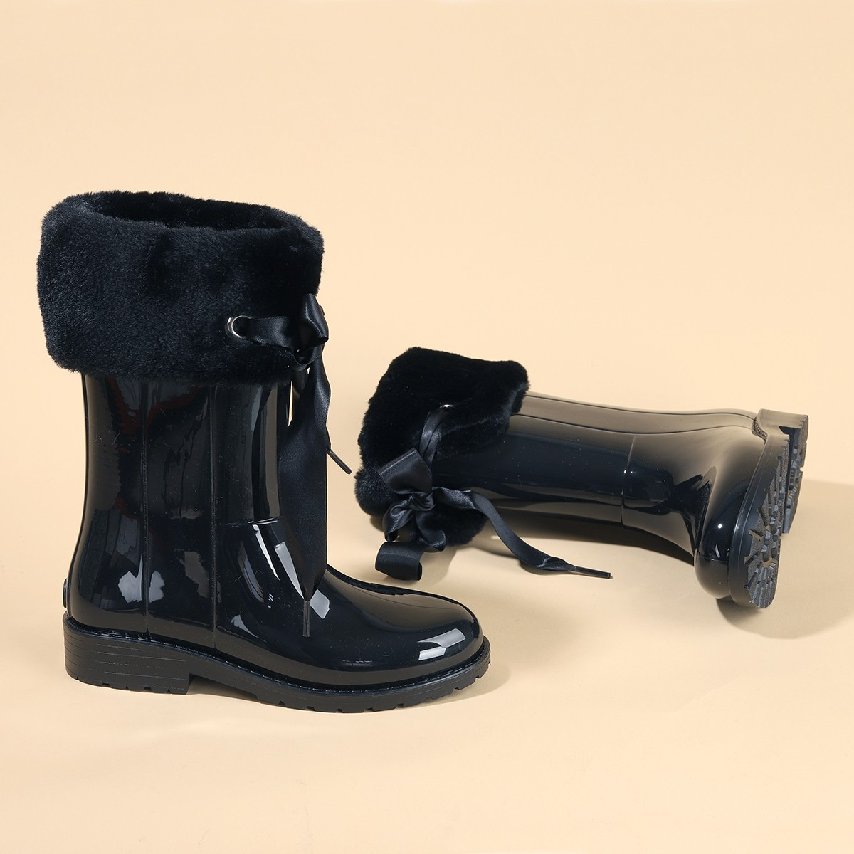 Детские сапоги для дождя и снега Igor W10239 Campera из мягкого черного лака