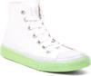 Женские кроссовки бело-зеленого цвета до щиколотки для прогулок