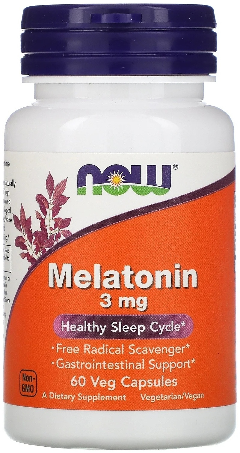 NOW Melatonin 3 мг, 60 капс