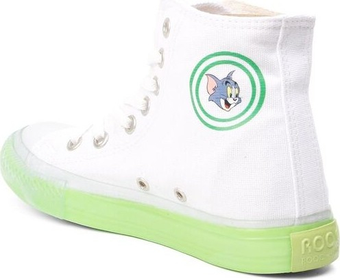 Женские кроссовки бело-зеленого цвета до щиколотки для прогулок