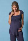 Комплект пижам для беременных и послеродового периода Monamise 18211 - темно-синий.